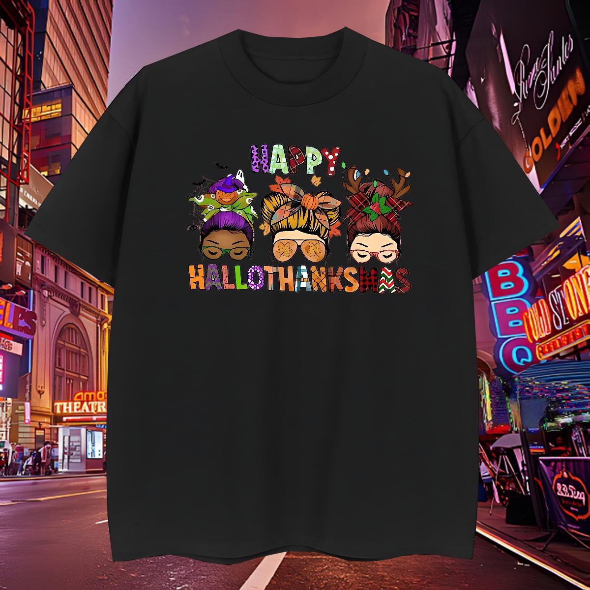 Loose Men Clothes T-Shirt 230g Pure Cotton halloween T-Shirts for Men Casual O-Neck Short Sleeve Cartoon Printing L-4XL DIY Customized Top Tees