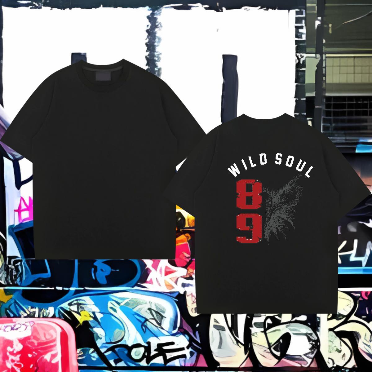 Fashion T-Shirts 230g Pure Cotton cool Street Casual Tops Shirt Breathable Short Sleeve Loose Men Tshirts Cartoon Print
