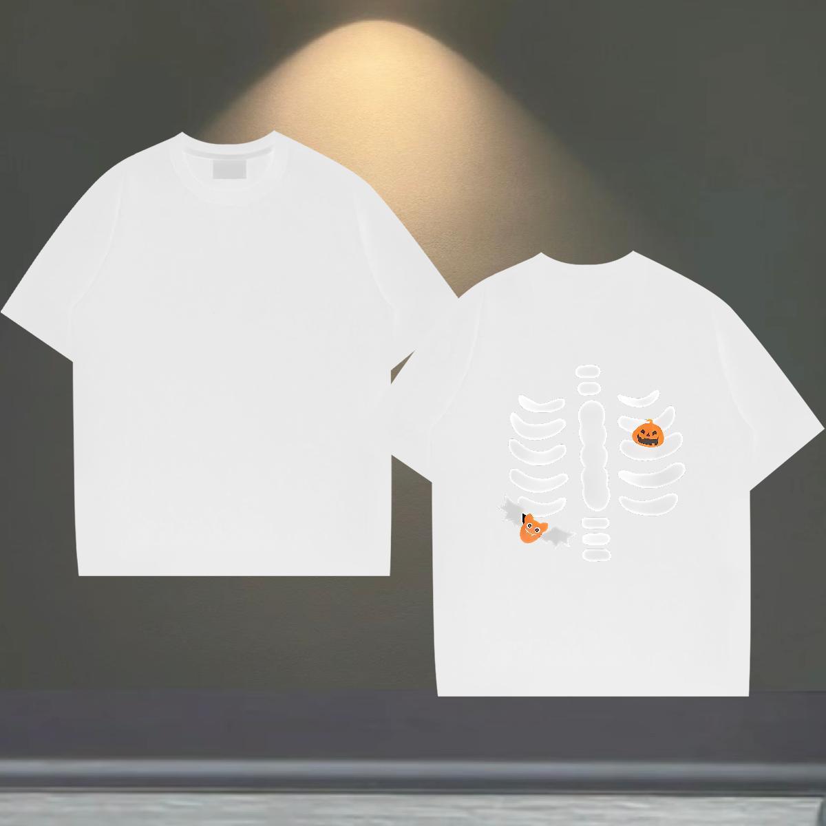 Designer Fashion Mens T Shirts 230g 100% Cotton halloween Street wear Hip Hop Tops Tees Breathable Crew Neck High Quality Men Tees Black White