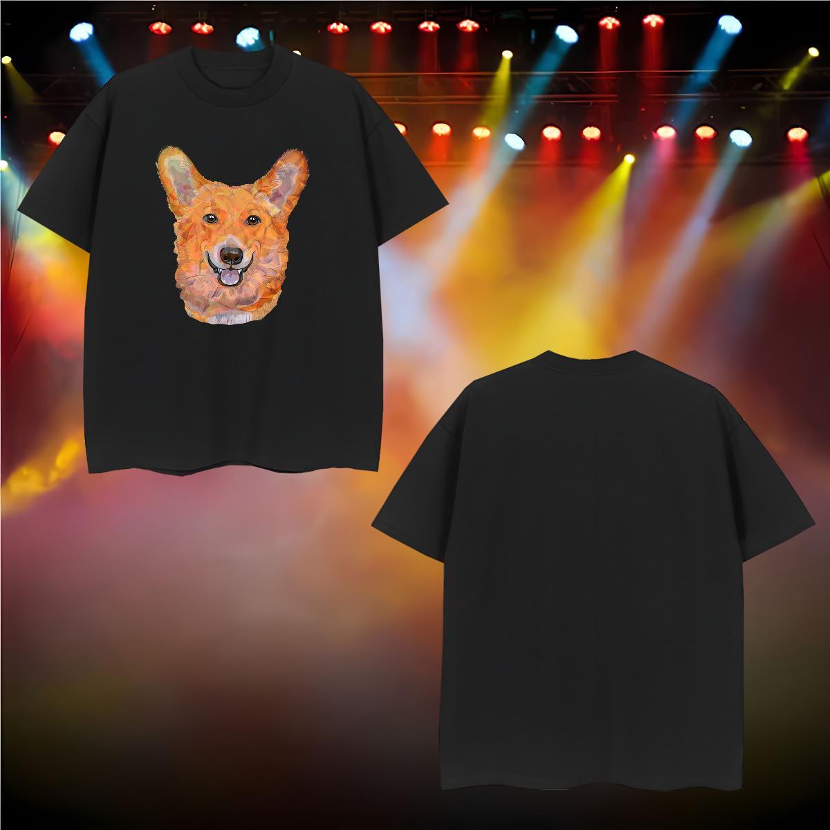 Classic Tshirt for Man Woman 230g Cotton dog T Shirt For Man Hip Hop Breathable Crew Neck Customized Casual New Tops