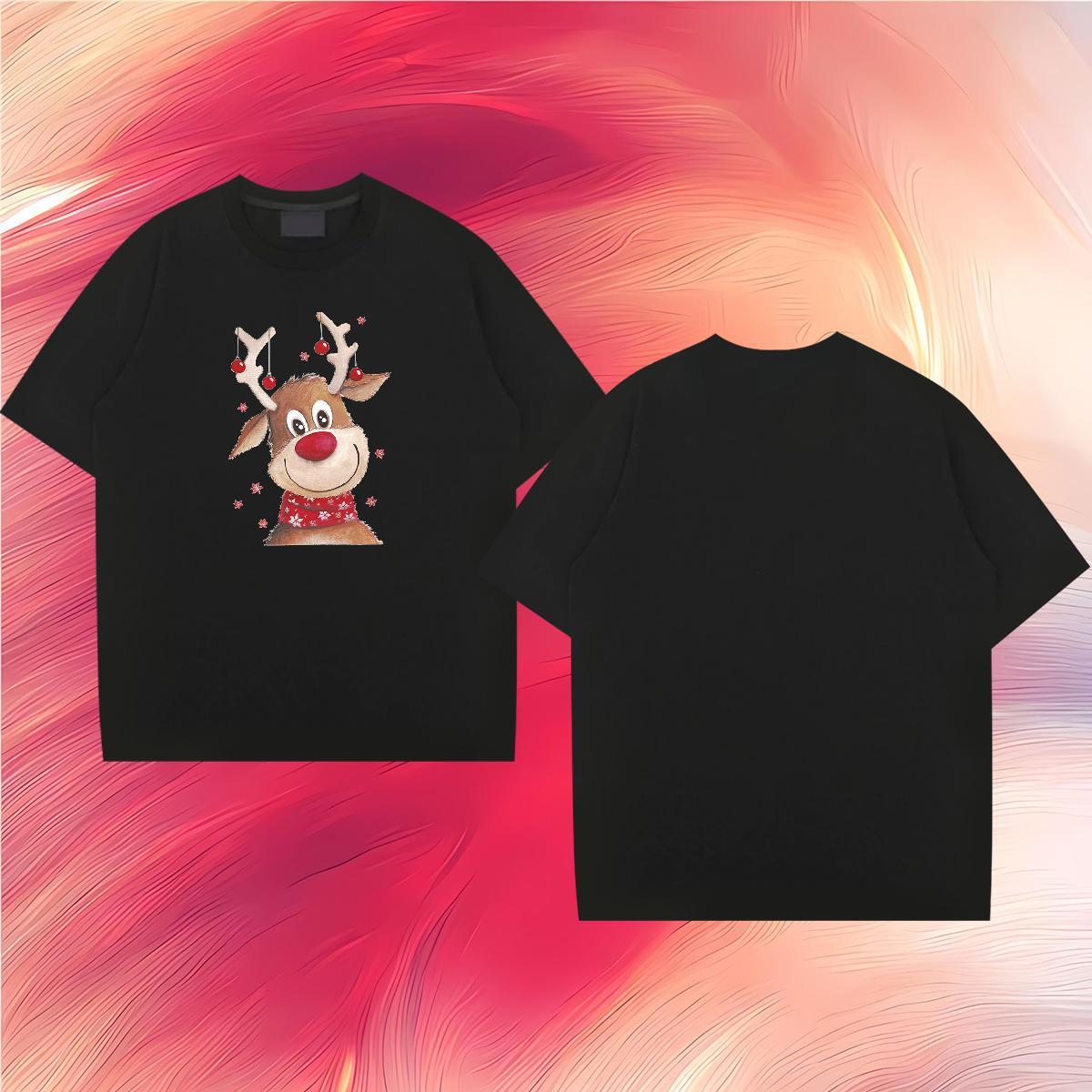 Classic Man T Shirts 230g Cotton Christmas Street Casual Clothes O Neck Short Sleeves Popular Couples T Shirts Custom Printing