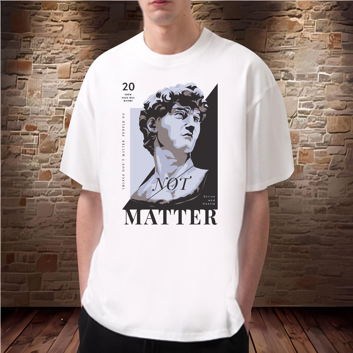 Casual New T shirt 230g Pure Cotton Statue of David Spring Summer Tee Shirt Short Sleeve O-Neck Cool Tshirt for Man Woman Oversized 4XL