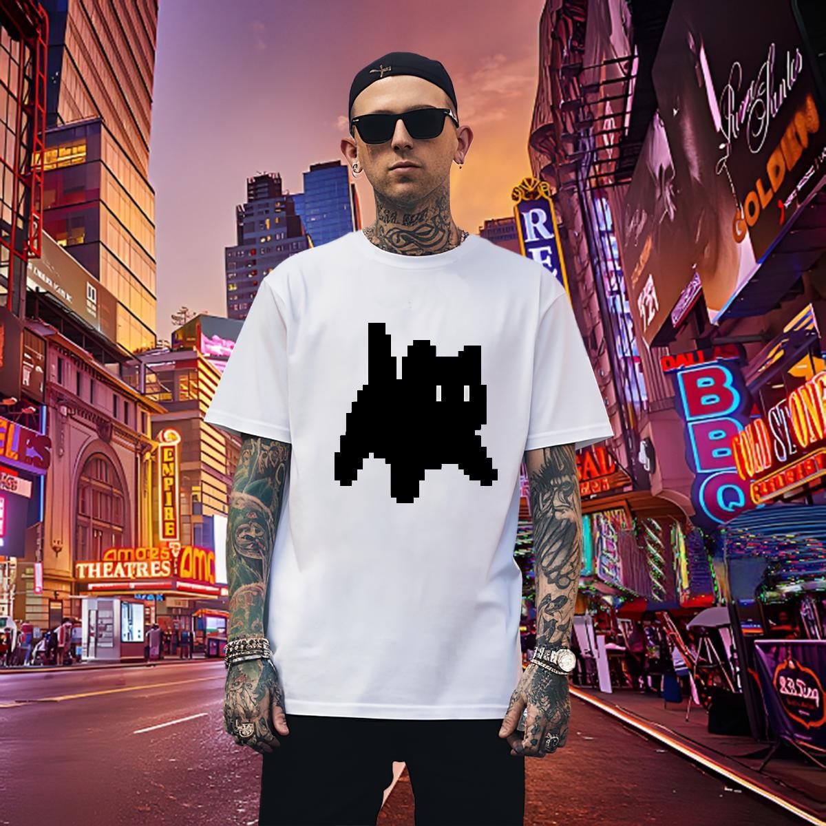 Brand Men Tees 230g 100% Cotton cat T-Shirts for Men Casual Beach O Neck Short Sleeves Customized Wholesale Wear