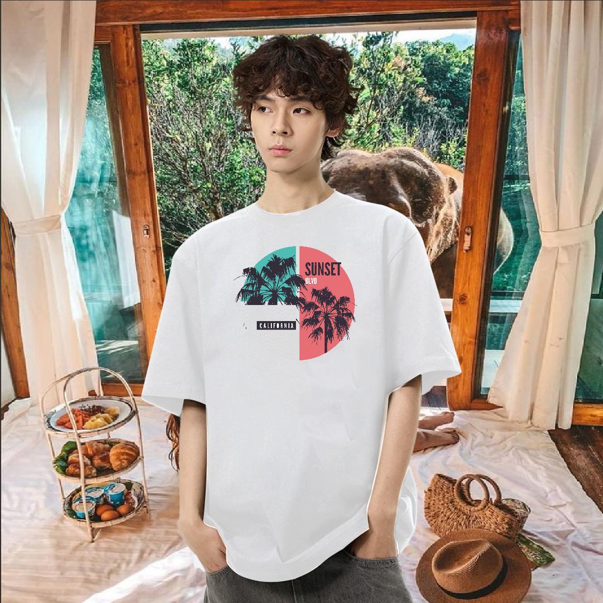 Stylist Mens T Shirts 230g Pure Cotton tree Daily Wear Tops Tees Short Sleeve Soft Classic Tshirt for Man Woman Custom Anime
