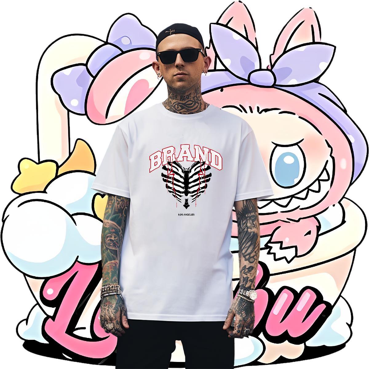 Cool Design letter T shirt Outdoor Men Tshirts 230g Cotton DIY Customized Breathable Custom Cartoon Wear