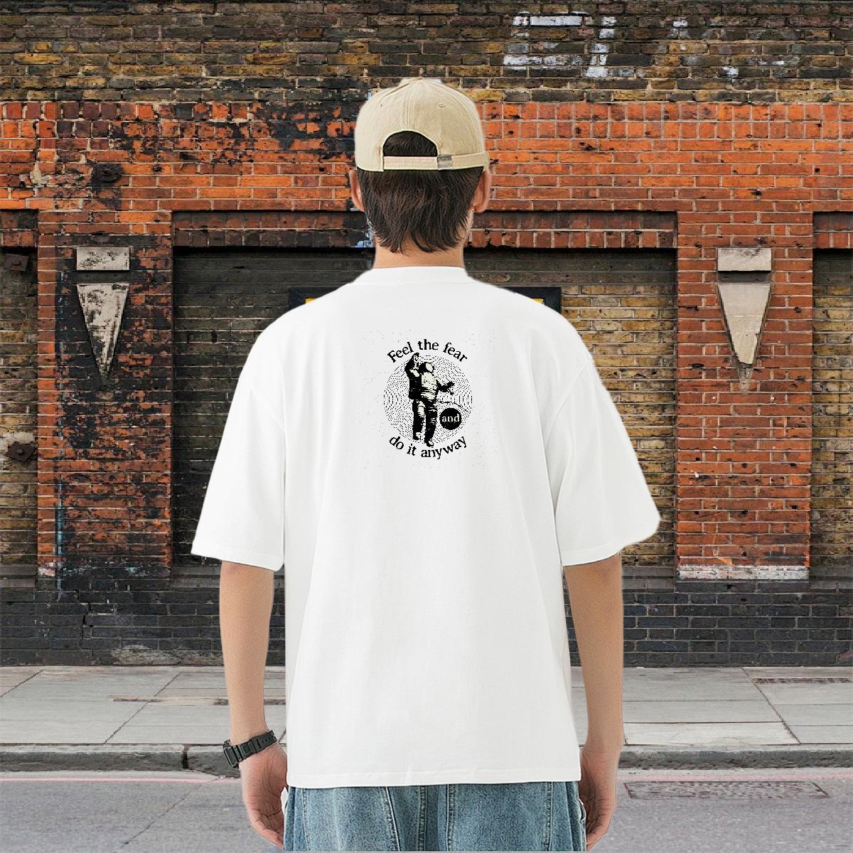 Brand T-Shirts spaceman Tees 230g 100% Cotton Casual Daily Wear Popular DIY Pure Cotton Tshirts
