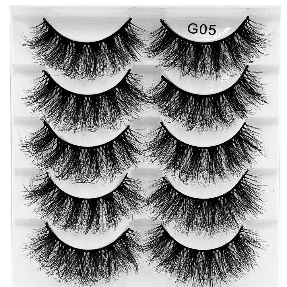 5 pairs of eyelashes artificial mink eyelashes durable fluffy mink eyelashes large volume eyelashes durable W240803