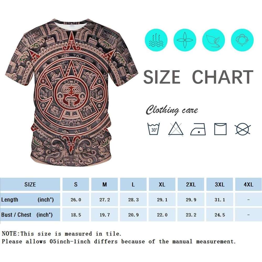 T shirt Mens Funny T Mayan Aztec Theme Tee Shirt shirts tshirt graphic tee Casual tops summer clothes Short sleeve Free shipping