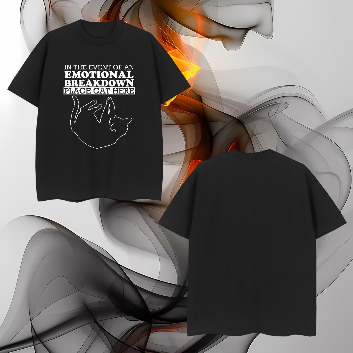 DIY Men T Shirts 230g Pure Cotton cat Street Clothings Crew Neck Comfortable Mens Tshirts Custom Print Plus Size