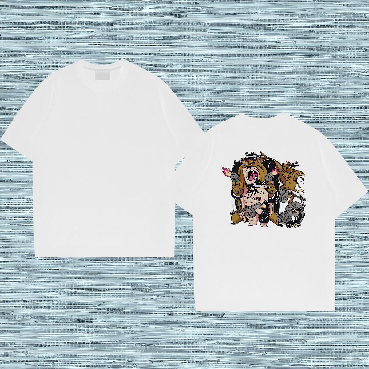 Brand Mens T Shirts 230g 100% Cotton Summer Casual Tees Shirts Breathable Crew Neck Designer Tshirts Anime