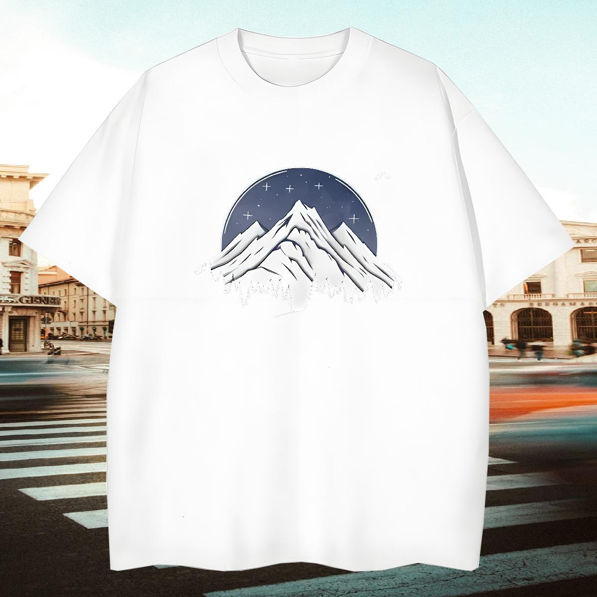 High Quality Men Clothes T-Shirt 100% Cotton 230g Street Wear mountains Custom Big Size Crew Neck Brand Mens T Shirts Tshirts