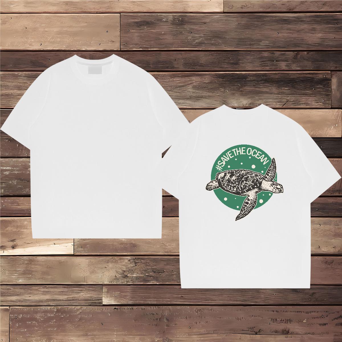 DIY Customized T-Shirts for Men 230g Cotton tortoise Street wear Hip Hop Tees Shirts Crew Neck Breathable Designer Men Clothes T-Shirt Graphic