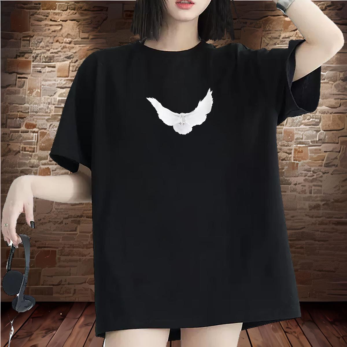 High quality T-Shirts Short Sleeve O-Neck Women Tshirts Plus Size Custom eagle Casual 230g 100% Cotton Stylist Wear