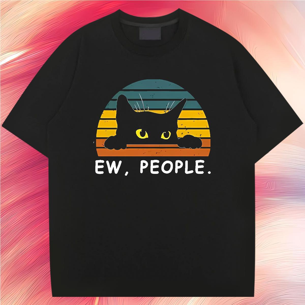 2024 Designer T-Shirts for Men 230g 100% Cotton cat Casual Beach Tops Breathable Short Sleeve Soft Men Tops Tees Custom Print Oversized