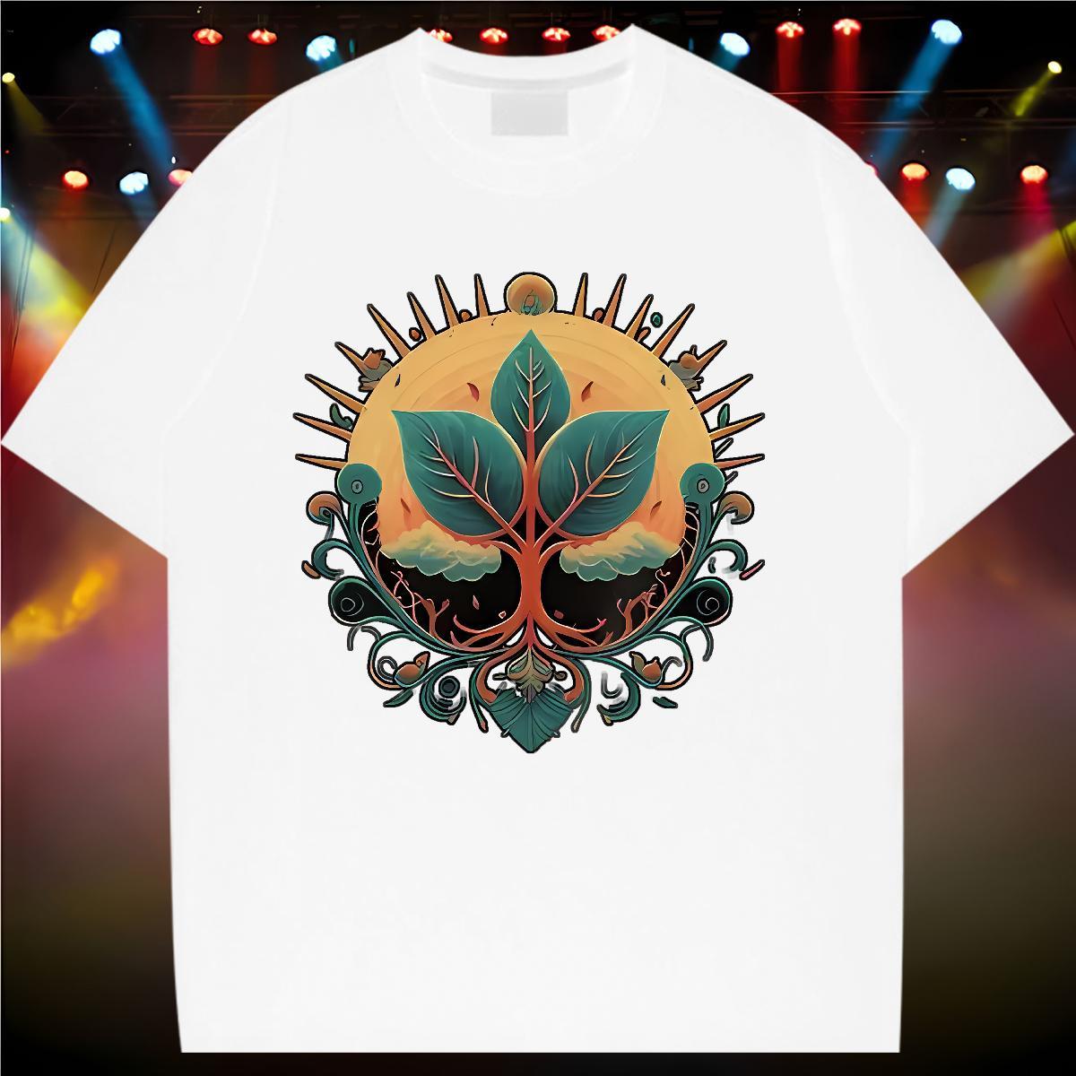 Brand T Shirts Women Breathable Crew Neck Woman Tshirt Custom Cartoon tree Outdoor 100% Cotton 230g Fashion Casual Clothes Shirt