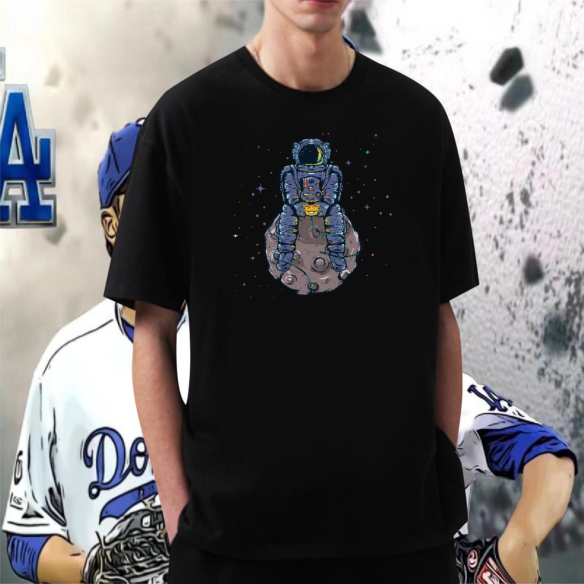 T-Shirts 100% Cotton 230g universe Home Outdoor Breathable Soft Cartoon Printing L-4XL Men Tshirts DIY Customized High Quality Tees Shirts