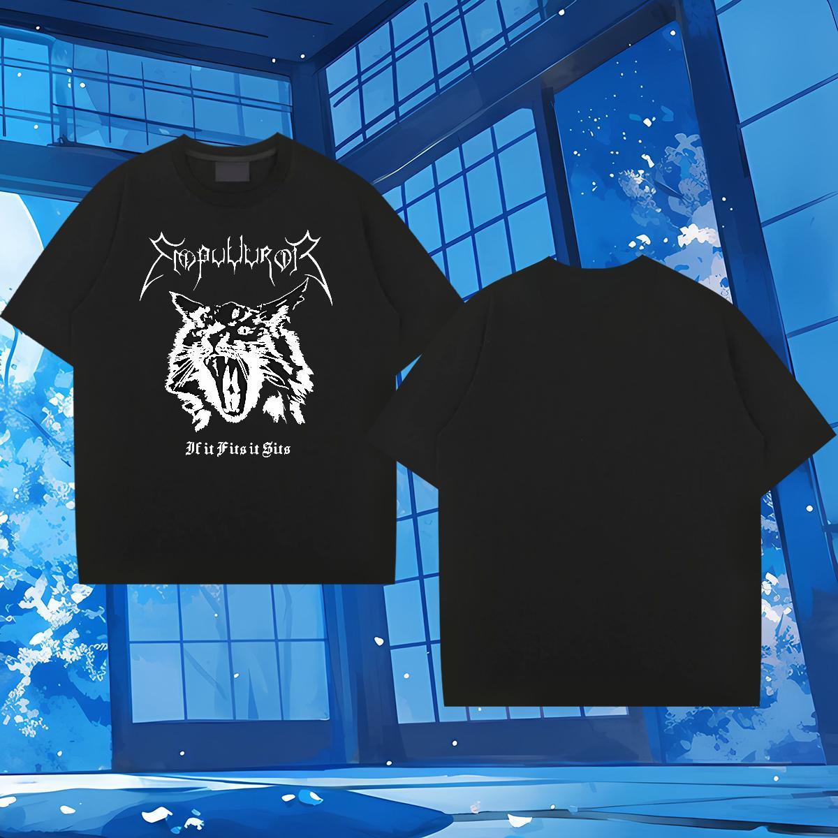 Free Shipping Mens T Shirts 100% Cotton 230g ferocity Daily Outfit Clothes Breathable Crew Neck Unisex Men Tees Custom Cartoon