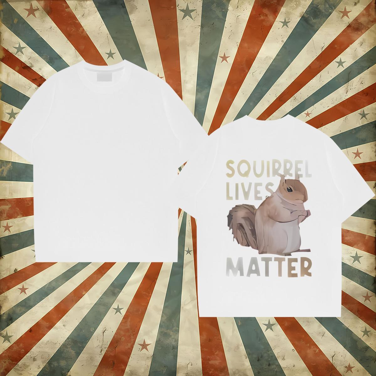 2024 New T-Shirts for Men 230g Pure Cotton squirrel Outdoor Polos O-Neck Short Sleeve Wholesale Mens Tshirts Custom Anime