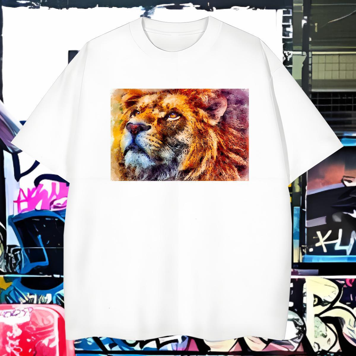 T Shirt For Man 230g Pure Cotton tiger Outdoor Breathable Custom Big Size Men Clothes T-Shirt Factory Direct Loose Fit Tees