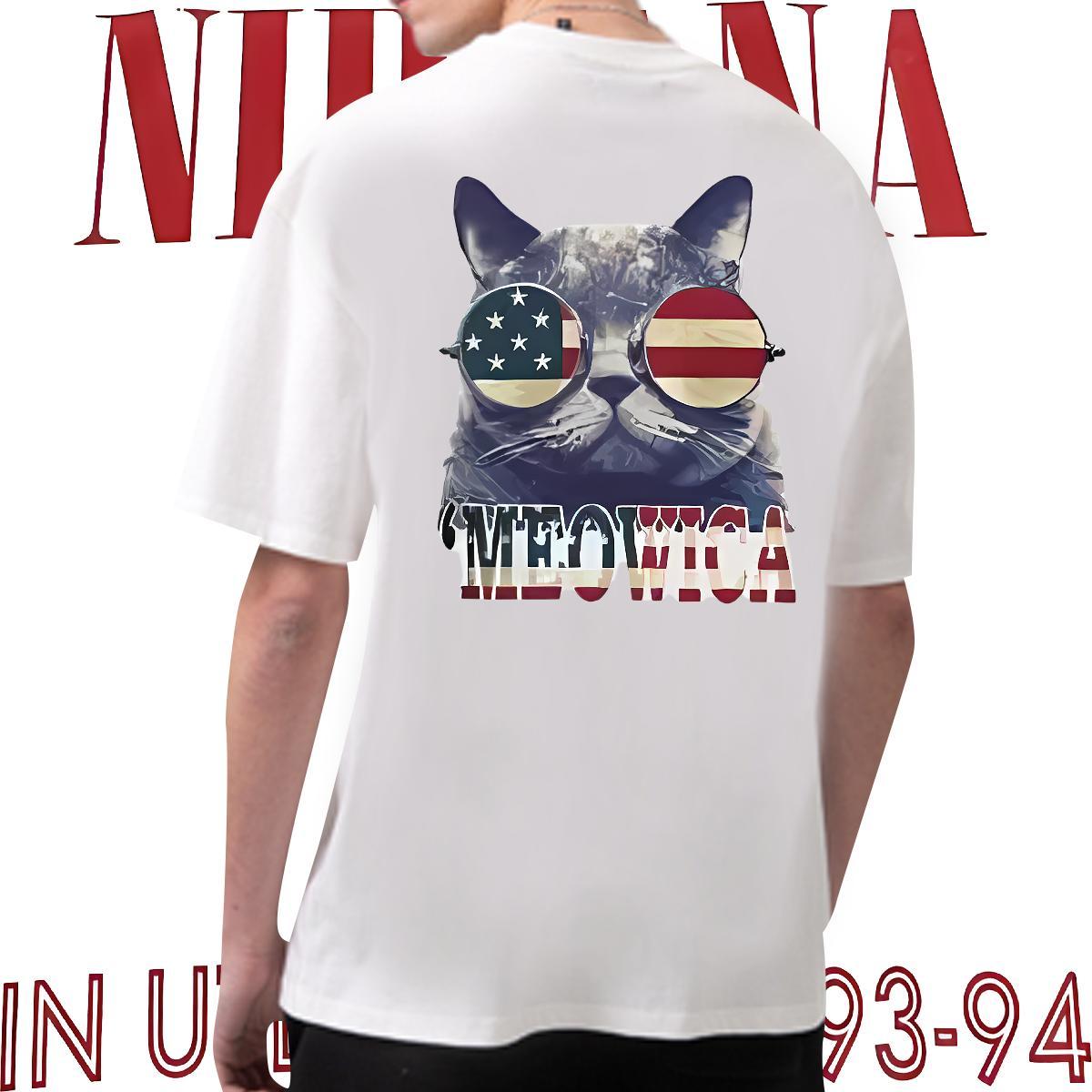 2024 Summer T-Shirts for Men 230g Cotton cat Street Polos Breathable Designer Tshirts DIY Logo Oversized