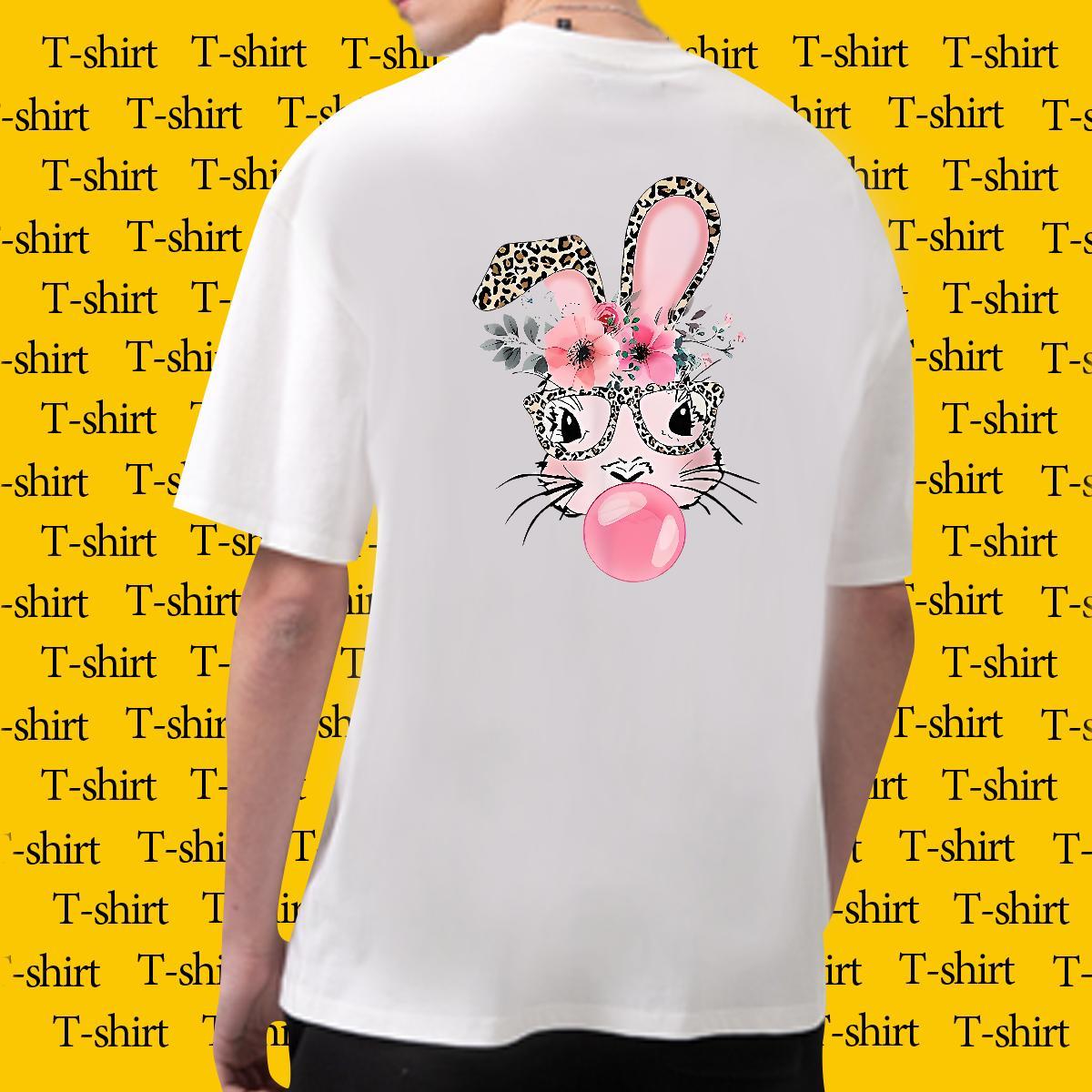 Fashion Design Men T Shirts 100% Cotton 230g rabbit Home Outdoor Clothings Crew Neck Cool Men Tops Tees DIY