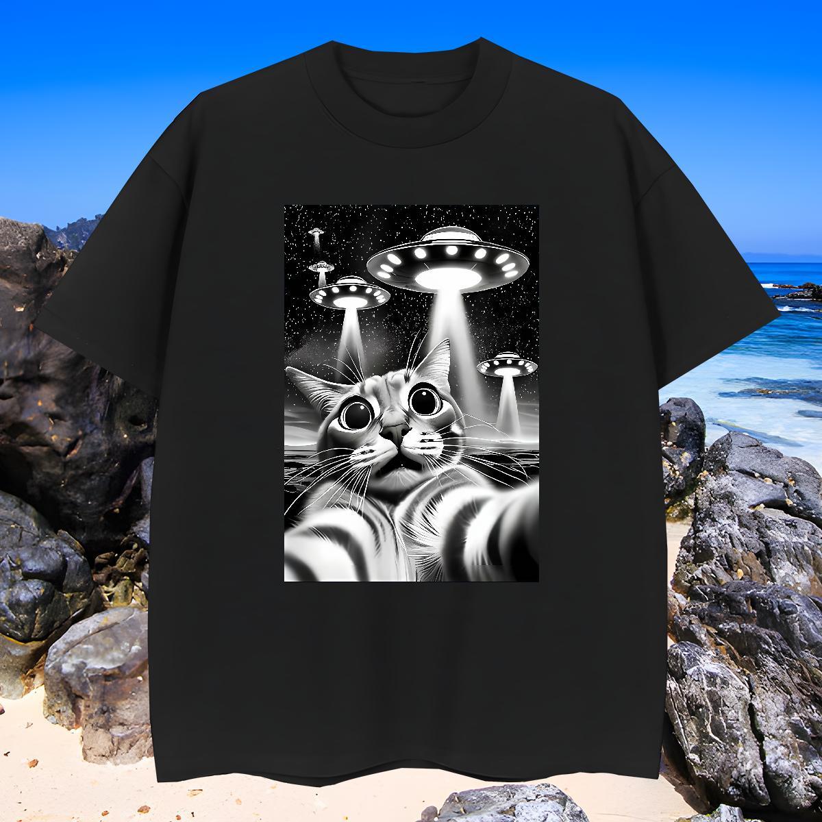 Loose Men Clothes T-Shirt 230g Pure Cotton funny Men T Shirts Street Casual Breathable Short Sleeve Custom Printed 2024 DIY Polos