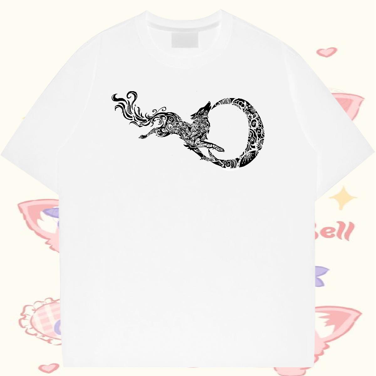 DIY Customized T Shirt For Man 230g Cotton wolf Hip Hop Street Top Tees Round Neck Short Sleeve Comfortable Men Tshirts DIY Printed