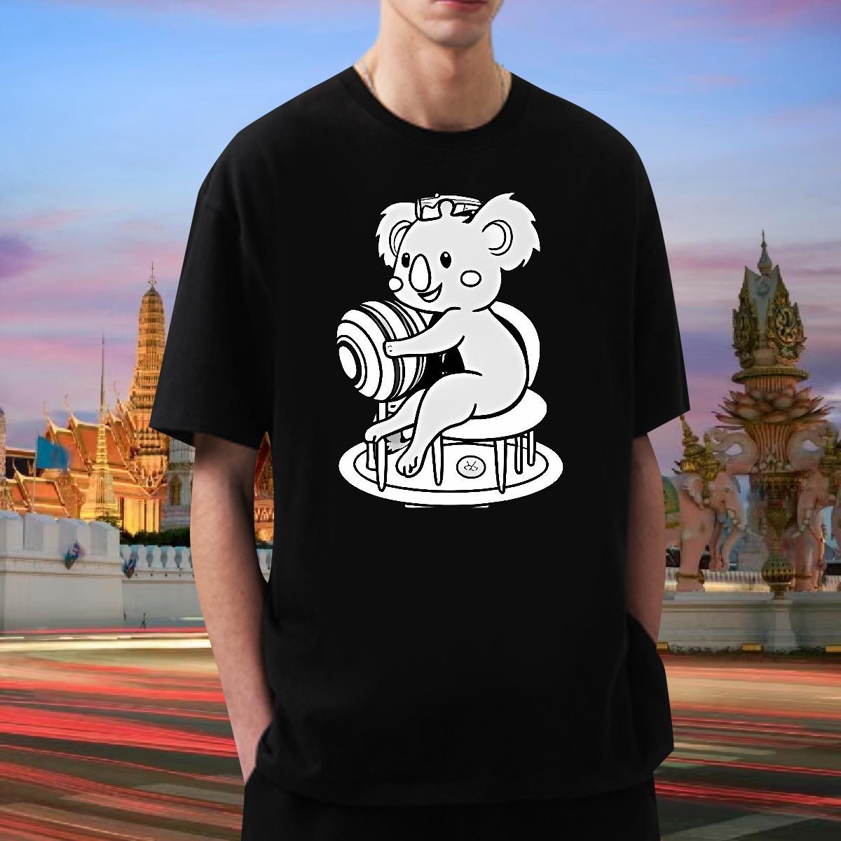 Men T Shirts 230g Pure Cotton bear Street wear Hip Hop O-Neck Short Sleeve DIY Printed Tshirts 2024 Free Shipping Tees