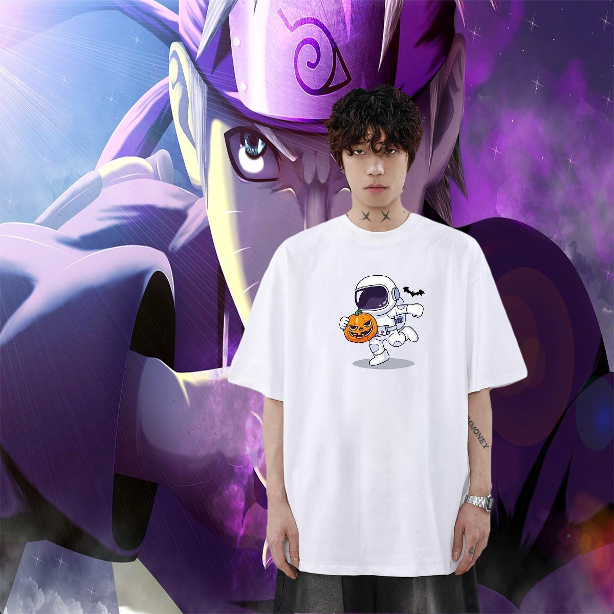 Loose Fit Mens Tshirts 230g Cotton Casual Daily Wear Cartoon Printing L-4XL Breathable Brand Mens T Shirts Tees Shirts