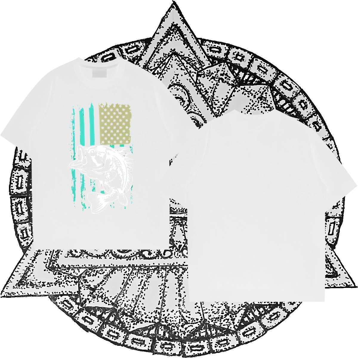 2024 T Shirts Men 230g Pure Cotton fish Home Outdoor Tops Tees Breathable Crew Neck TOP Quality Tshirt for Man Woman Custom Big Size