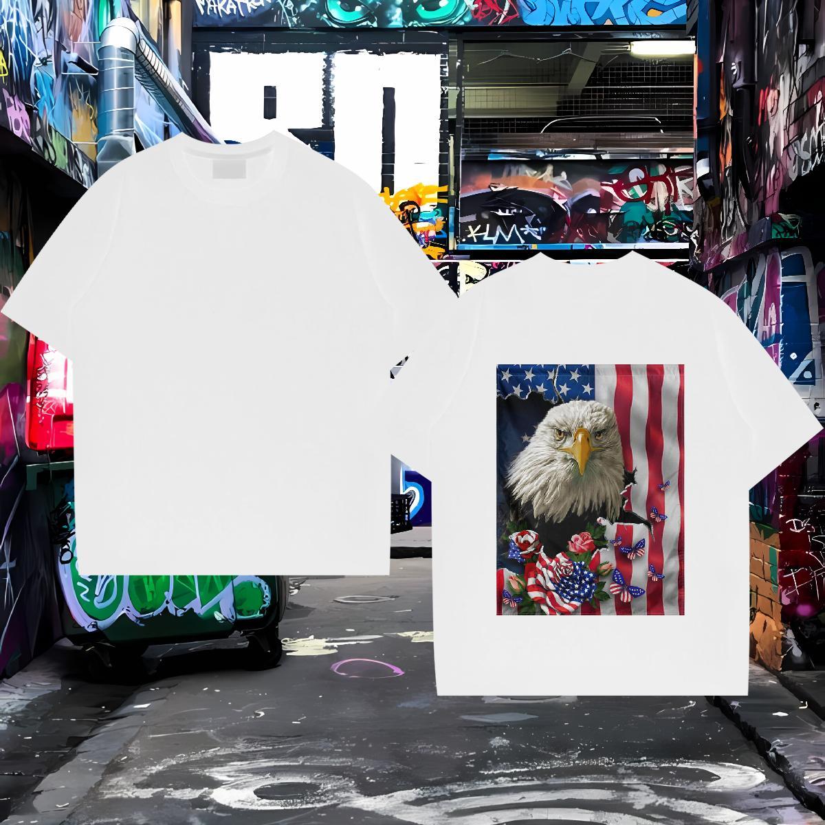 Customized Man T Shirts 100% Cotton 230g eagle Daily Wear Tees Pure Cotton Comfortable Men Tops Tees Oversized 3XL 4XL