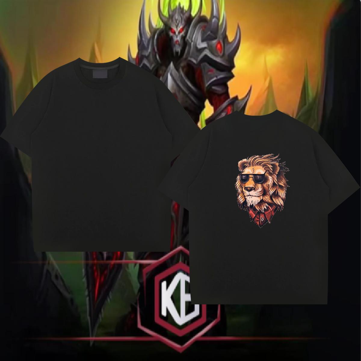 Custom Mens T Shirts 230g Cotton lion High Street Hip Hop Tops Tees Breathable Short Sleeve Wholesale Tshirts Custom Print Plus Size