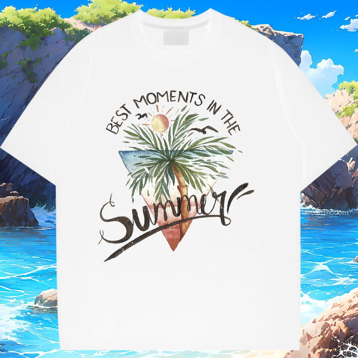 Brand T-Shirts Round Neck Short Sleeve Unisex Tshirts Anime tree Daily Wear 230g 100% Cotton Custom Clothes Shirt