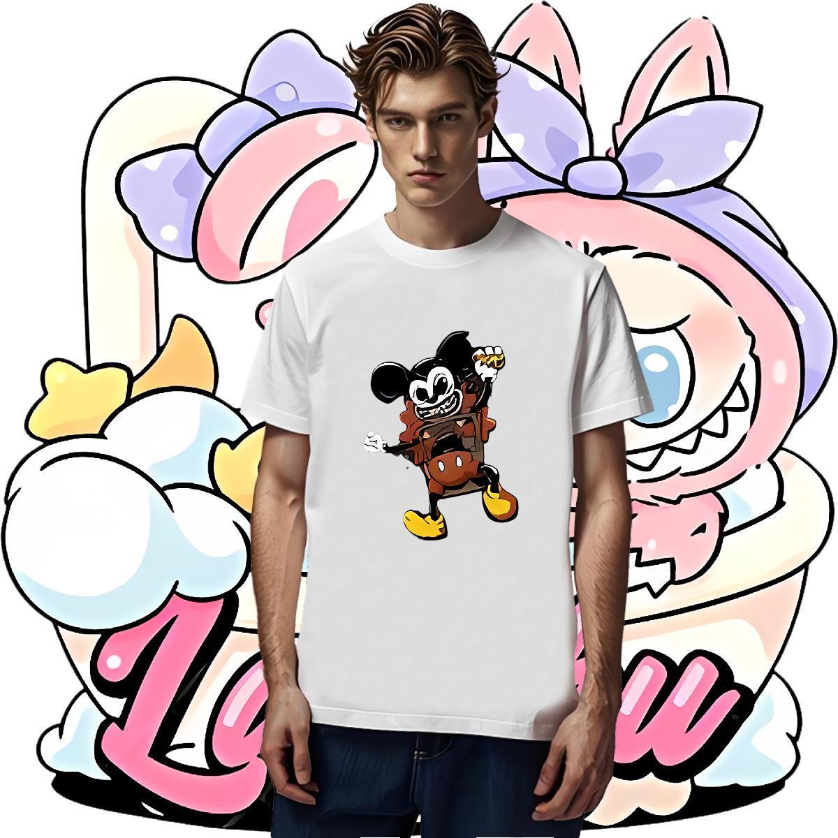 Fashion Design Men T Shirts 230g Cotton mouse Outdoor Tee Shirt Breathable Crew Neck Classic Tshirts Skull