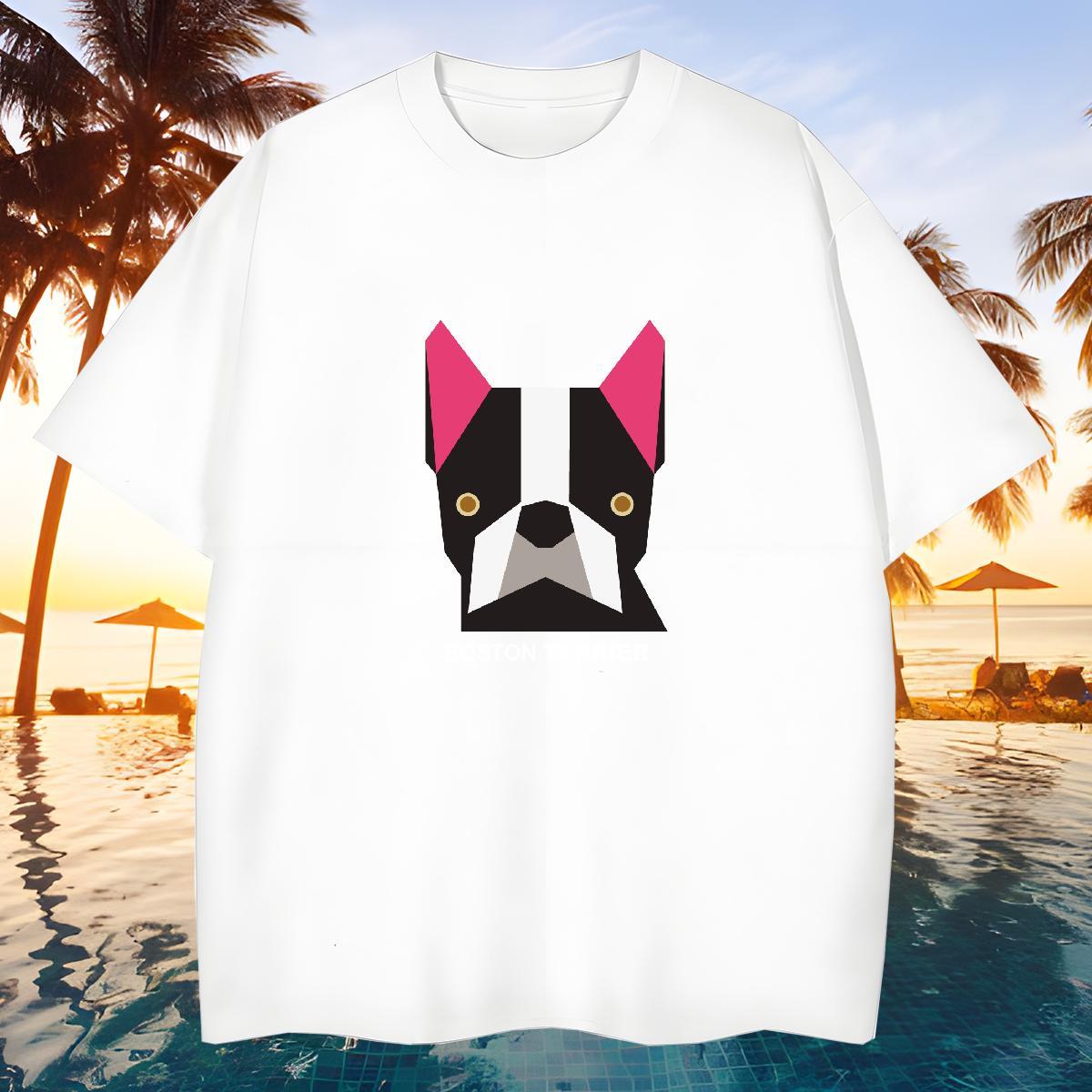 Designer Men Tees 230g 100% Cotton dog Man T Shirts Street Casual Round Neck Short Sleeve Plus Size Cartoon 2024 Summer Tshirts