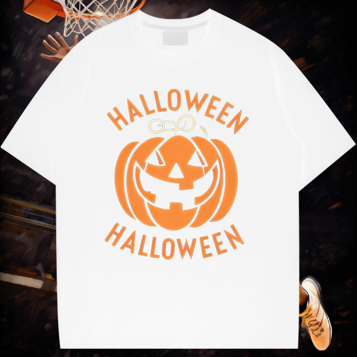 Fashion Designer T-Shirts 230g Cotton pumpkin Home Outdoor Clothings Round Neck Short Sleeve Brand Tshirt for Man Woman Cartoon Printing L-4XL