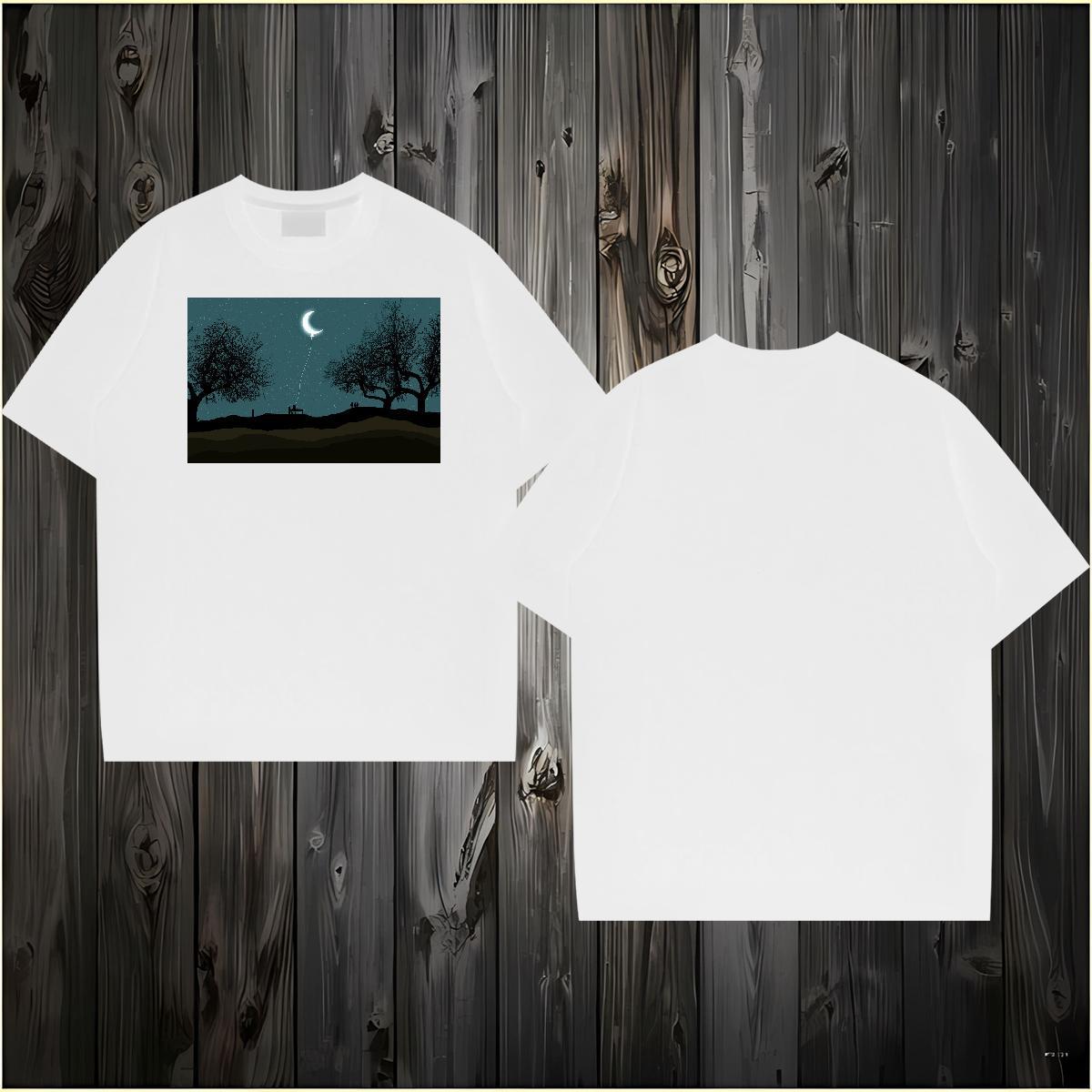 Brand T Shirts Men 100% Cotton 230g tree Casual Beach Tees Shirts Breathable Short Sleeve Classic Tshirts Floral Print