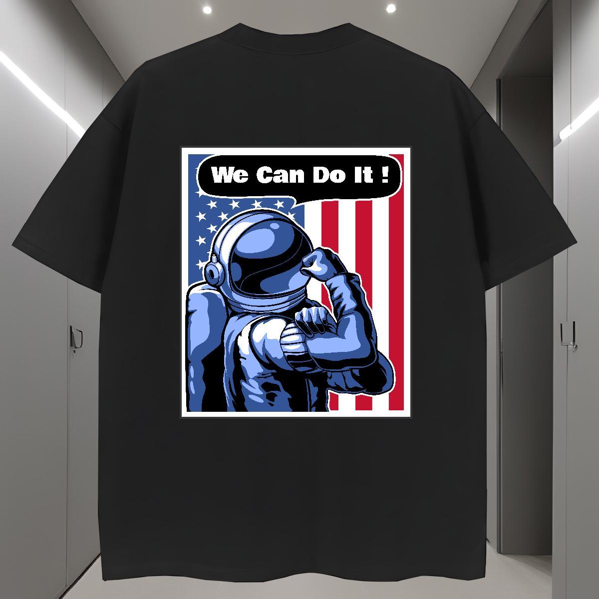 Man T Shirts 230g Cotton space Street Wear Round Neck Short Sleeve Custom Anime Tshirts Classic Comfortable Clothings