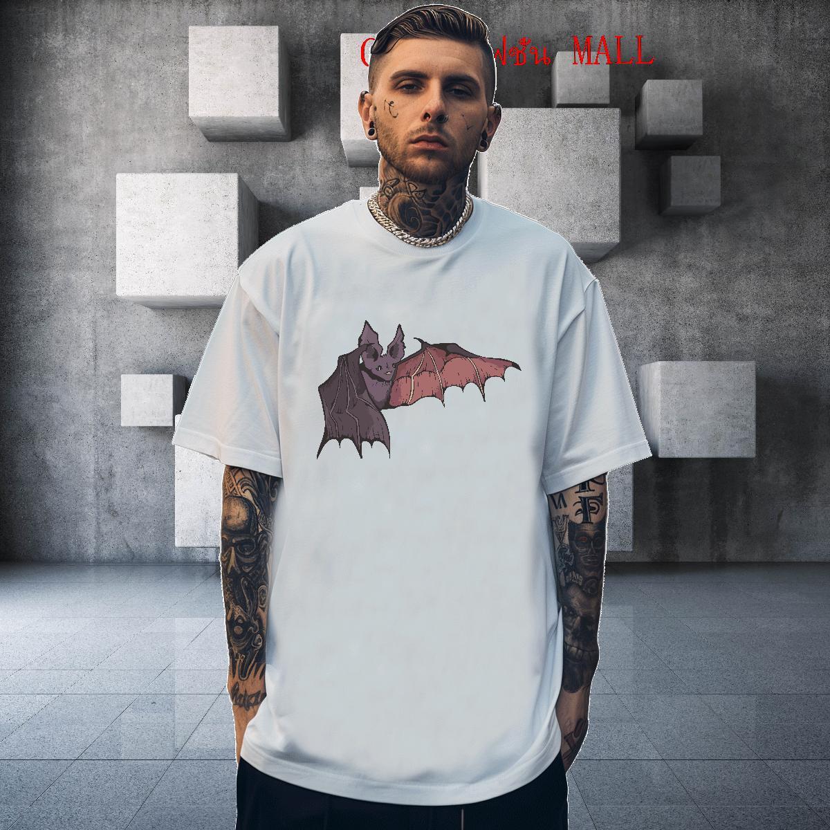 Cool Men Tops Tees 230g Cotton bat T-Shirts for Men Casual Beach Crew Neck Breathable Oversized Free Shipping Tee Shirt