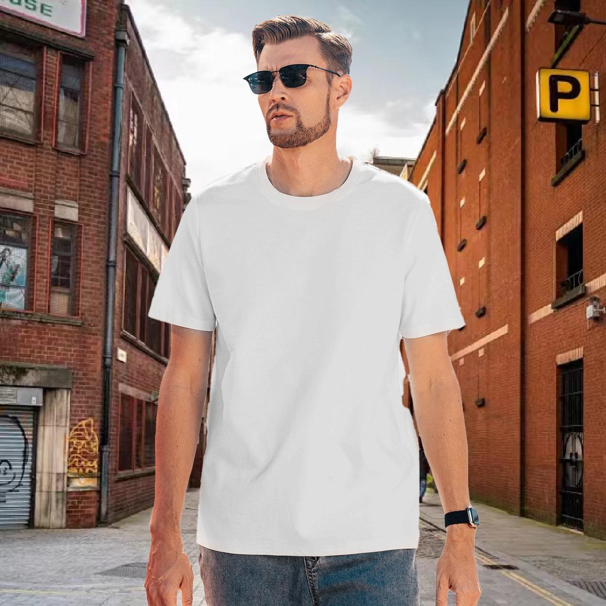 Factory Direct Men Tops Tees 230g Pure Cotton Street SCARY Breathable Crew Neck T shirt Loose Floral Print Tees Shirts