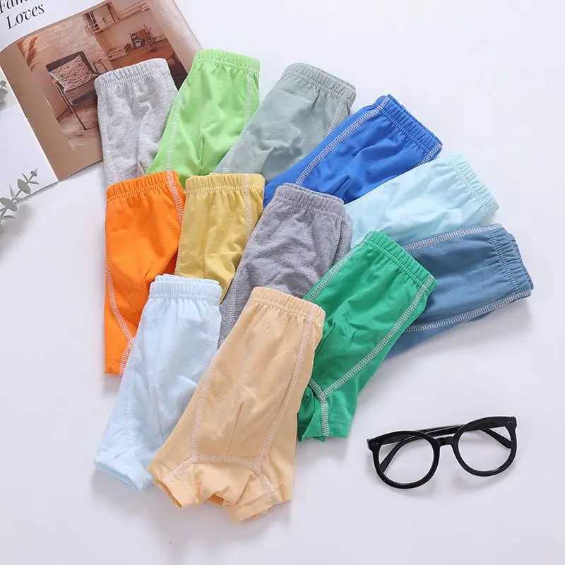 6 pieces/batch of boys underwear boxing cotton teenagers underwear childrens underwear childrens soft boys shorts 2-12 years oldW240715