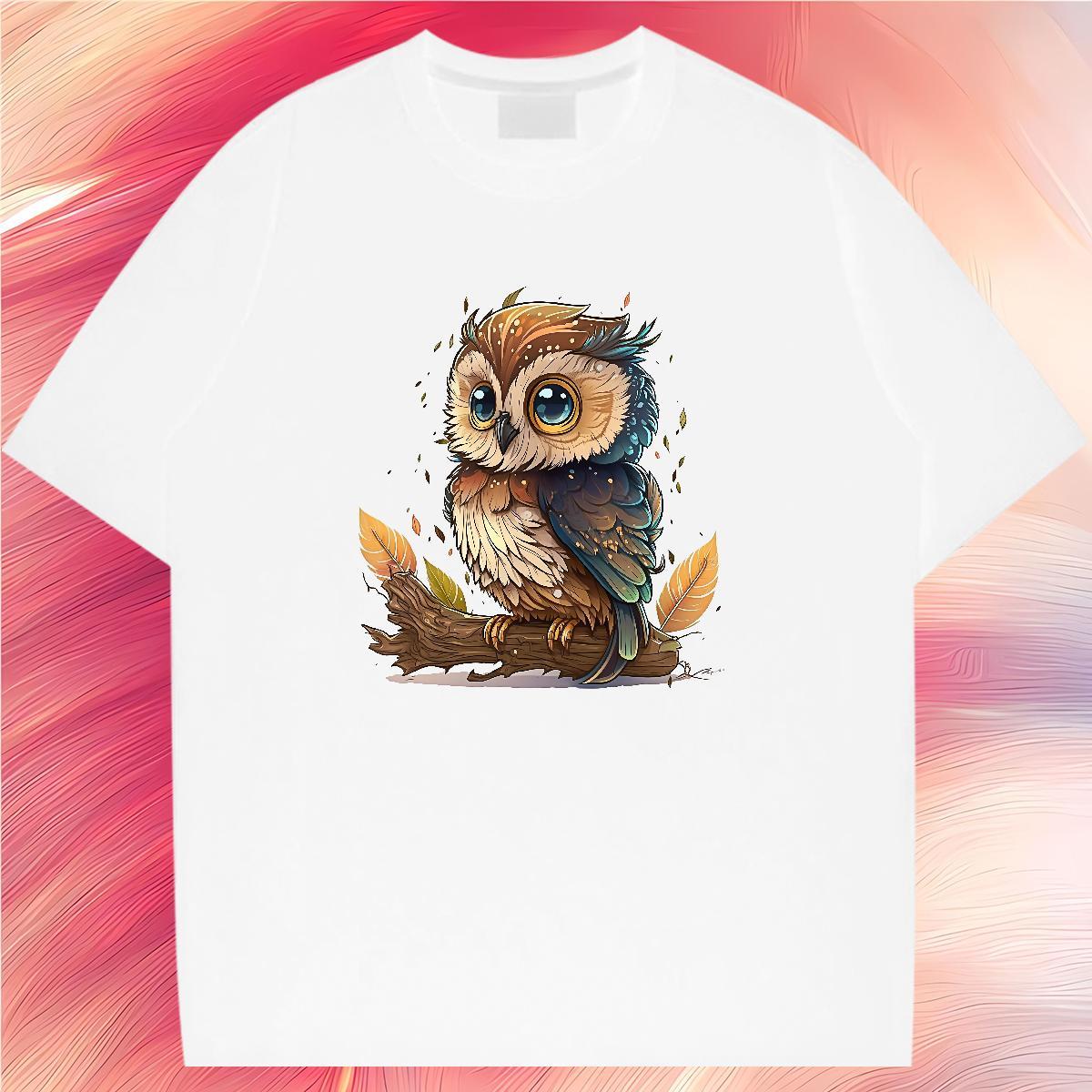 Classic Casual T Shirt For Man 230g Cotton Owl Daily Wear Tops Breathable Short Sleeve TOP Quality Mens Tshirts Oversized 3XL 4XL