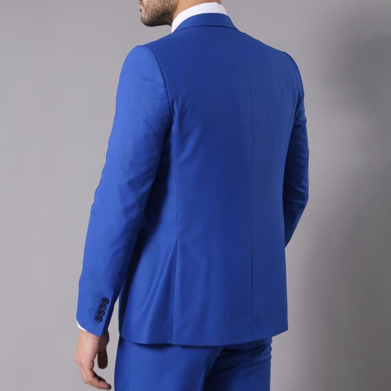 Customize Royal Blue Groom Tuxedos Wedding Prom Dinner Groomsmen Suits Men Blazer Waistcoat Trousers Sets W1882