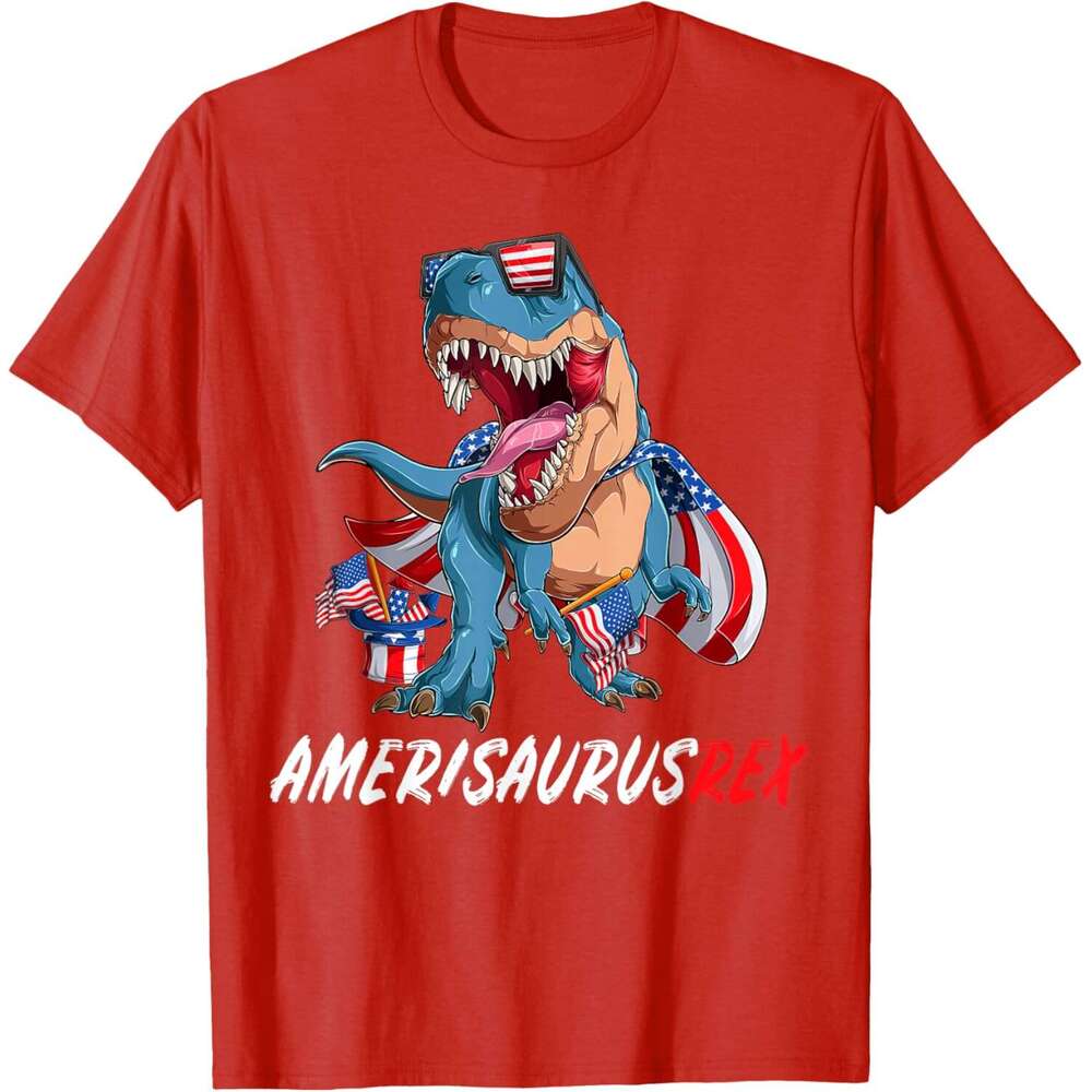 T shirt Mens 4th July T Rex America Dinosaur Independence Day Patriot USA T-Shirt shirts tshirt graphic tee Casual tops summer clothes Short sleeve Fr