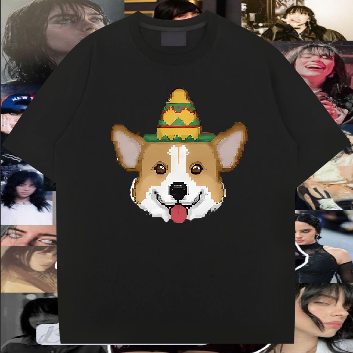 Free Shipping Man T Shirts 230g 100% Cotton dog Street wear Hip Hop Tees Shirts O-Neck Short Sleeve Cool Design Couples T Shirts Custom Printing