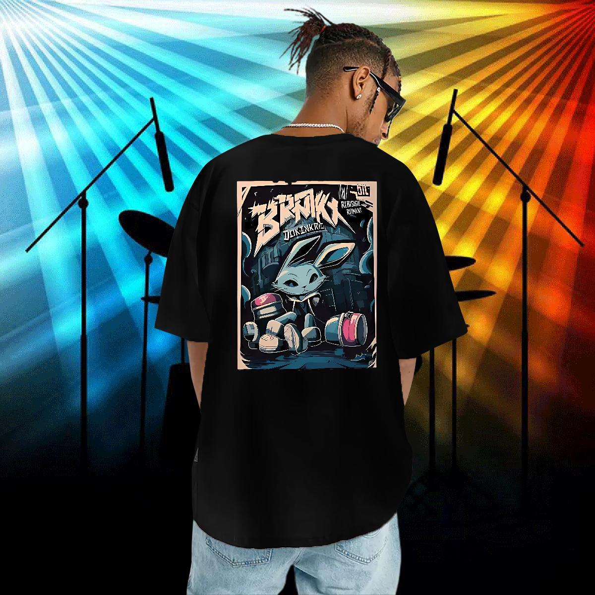 2024 Designer T-Shirts for Men 100% Cotton 230g rabbit Anime Printing Street Wear Round Neck Short Sleeve TOP Quality Couples T Shirts DIY Printed