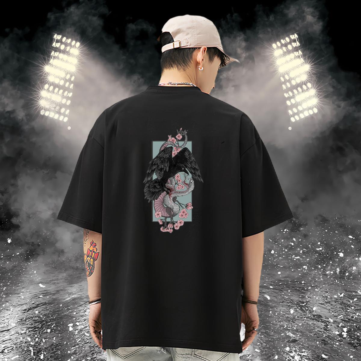 2024 Summer Man T Shirts 230g Cotton eagle Summer Casual Tees O-Neck Short Sleeve Wholesale Men Clothes T-Shirt Graphic