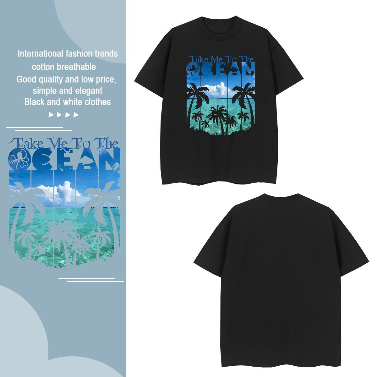 T-Shirts 230g 100% Cotton tree Casual Daily Wear Breathable Short Sleeve Anime Tshirts Fashion Design Brand Tops Tees