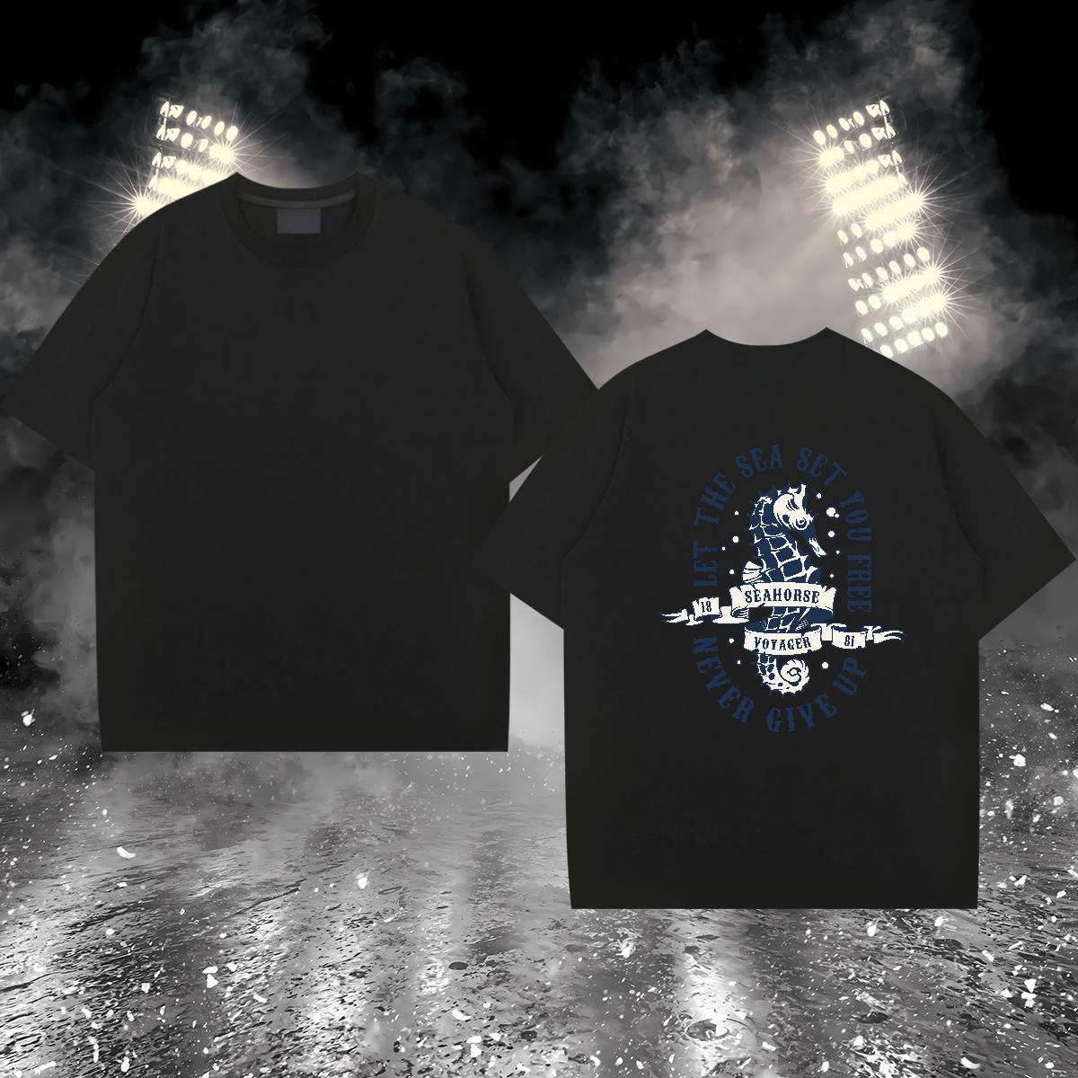 Customized Mens T Shirts 100% Cotton 230g sea house Sports Casual Tshirts Breathable Crew Neck High Quality Men Clothes T-Shirt Skull
