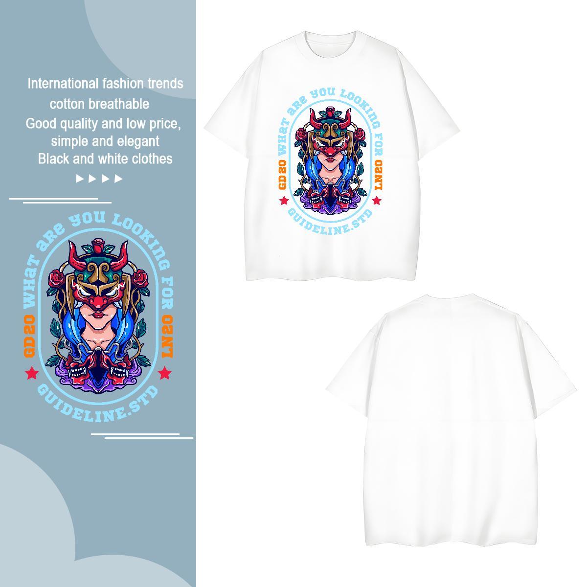 Man T Shirts 230g 100% Cotton game Daily Wear Crew Neck Breathable Cartoon Printing L-4XL Men Tees Free Shipping Popular Polos